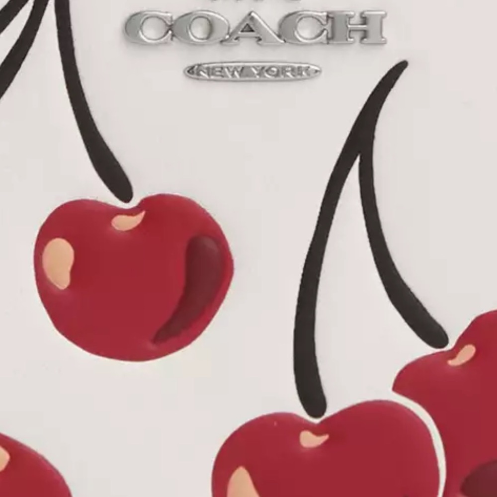 Coach Corner Zip Wristlet With Cherry Print nwt in packaging - Picture 3 of 5